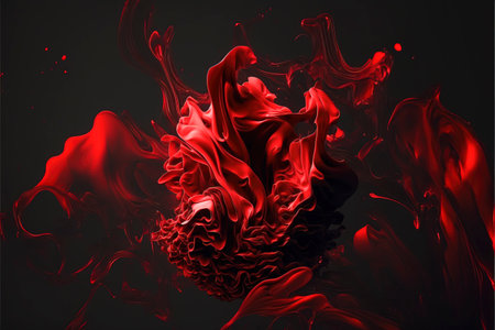 Red fabric of intense fabric with movement. fabric in the wind, fabric for graphic design and photographers, created with Generative AI technologyの素材