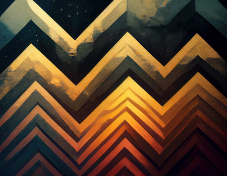 Experience a Burst of Creativity with a Dynamic Display of Overlapping Triangles, Squares, and Rectangles in a Multitude of Bold and Muted Colors, created with Generative AI technologyの素材