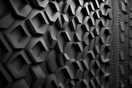 Bold and Modern: Geometric Shapes Meet Carbon Texture in Striking Background Design created with Generative AI technologyの素材