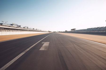 The Perfect Finish: Racing into the Sunset on the Circuit created with Generative AI technologyの素材