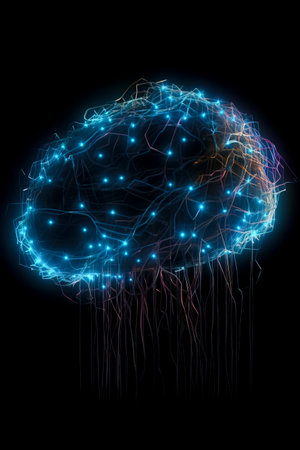 Revolutionizing Communication: The Digital Brain's Role in Transmitting and Processing Information for the Modern World created with Generative AI technologyの素材