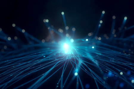 Sparkling Blue: A Concept of Modern Mechanical Manufacturing, Communication, Progress, and Innovation through Welding Sparks created with Generative AI technologyの素材