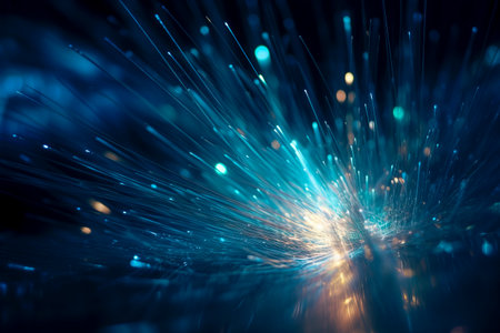 Sparkling Blue: A Concept of Modern Mechanical Manufacturing, Communication, Progress, and Innovation through Welding Sparks created with Generative AI technologyの素材