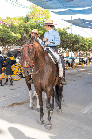 MALAGA, SPAIN - 14 AUGUST 2023. Andalusian fair of Malaga.のeditorial素材