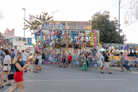 MALAGA, SPAIN - 14 AUGUST 2023. Andalusian fair of Malaga.のeditorial素材