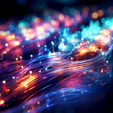 Vivid light trails capture the city's vibrant energy, ideal for urban lifestyle themesの素材