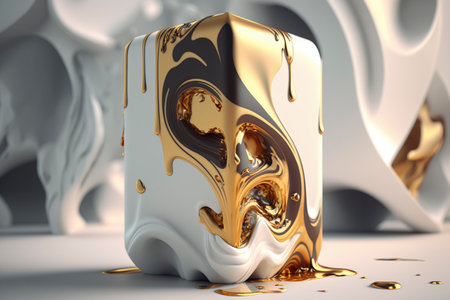 AI-crafted marble texture with gold accents, ideal for luxury design elements.の素材