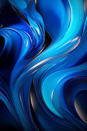 Swirling blues and purples in a liquid art form, perfect for abstract designs and decor.の素材