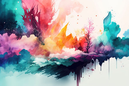 AI-generated watercolor abstraction, perfect for creative projects and print designs.の素材