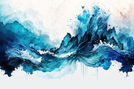AI-generated watercolor abstraction, perfect for creative projects and print designs.の素材
