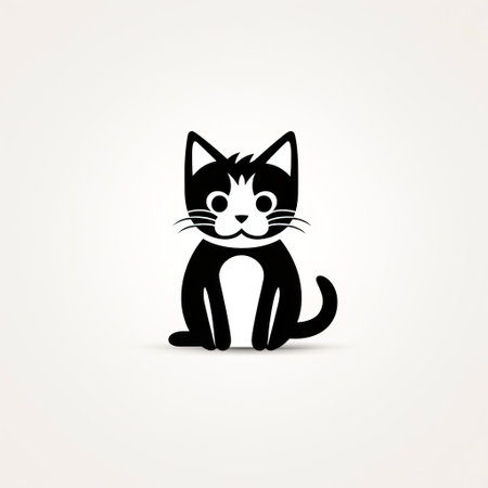A charming AI-generated black and white cat, perfect for pet-themed designs.の素材
