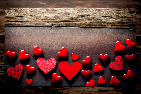 AI-crafted image of textured hearts, ideal for themes of love and Valentine's Dayの素材