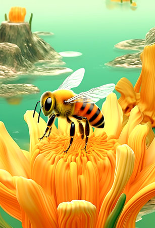 Perfect for nature-themed designs, this image captures the essence of pollinationの素材