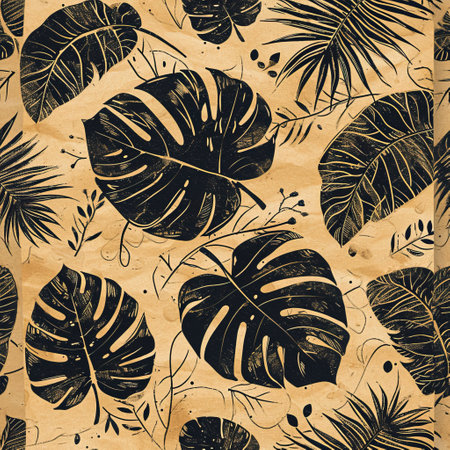 This AI-generated tropical leaf pattern brings a chic natural element to any design projectの素材
