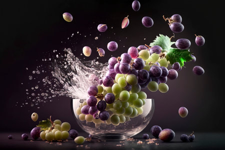 Vibrant grape splash, ideal for health and culinary contentの素材