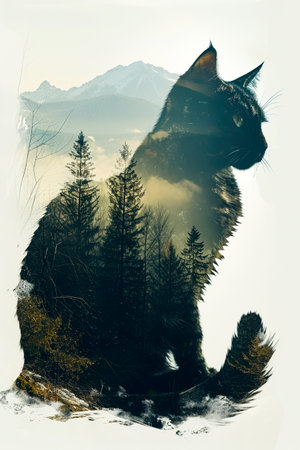 Ideal for wildlife themes or mystical nature compositions.の素材