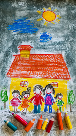 Vibrant AI artwork, ideal for children's book illustrations and educational contentの素材