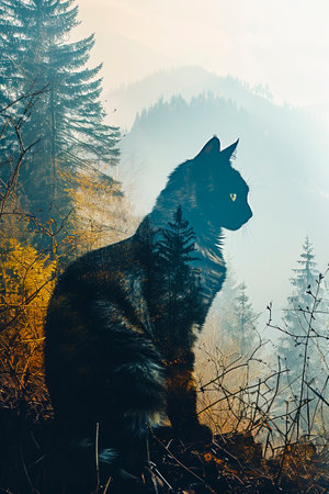 Ideal for wildlife themes or mystical nature compositions.の素材
