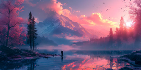 Excellent for natural landscape and serenity-themed projectsの素材