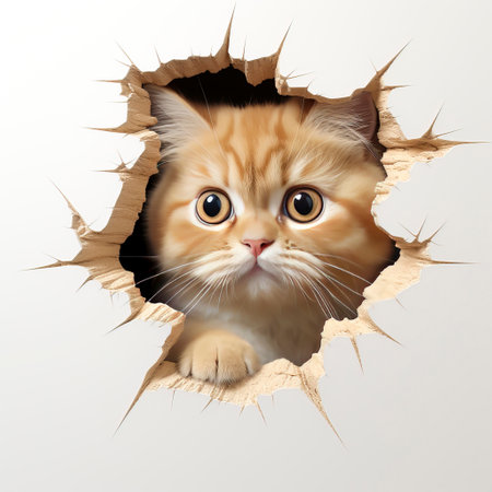 AI-rendered image of an inquisitive British Shorthair, perfect for pet-related contentの素材