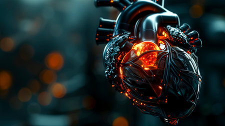 Cybernetic Heart in a Fusion of Flesh and Machine created with Generative AI technologyの素材