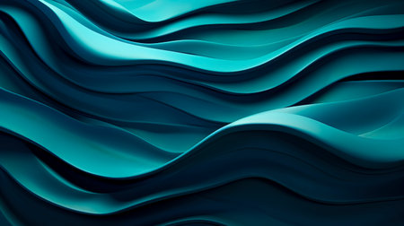 A luxurious abstract representation of teal silk waves, perfect for elegant and modern designsの素材