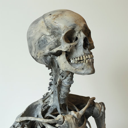 3/4 Angle Skeleton Slightly Facing Forward - Created With Generative AI Technologyの素材