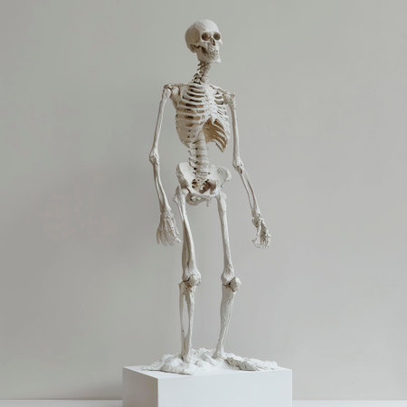 3/4 Angle Skeleton Slightly Facing Forward - Created With Generative AI Technologyの素材