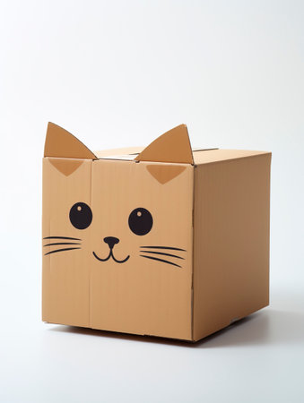 Whiskered Surprise: Playful Cat Box Design created with Generative AI technologyの素材