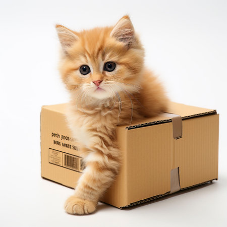 Whisker Wonders: Ginger Kitten's Mesmerizing Gaze created with Generative AI technologyの素材