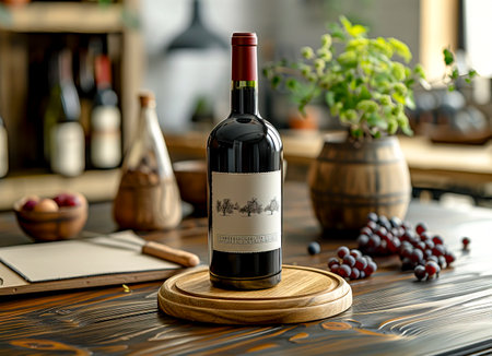 Exceptional Custom Wine Bottle Displays â Eye-catching Designs to Elevate Your Brand! created with Generative AI technologyの素材