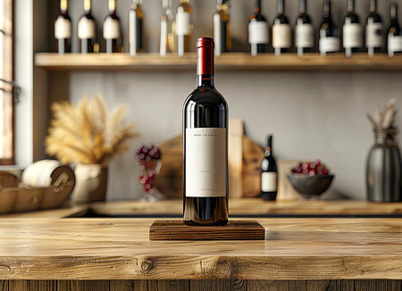 Luxury Wine Bottle Displays: Enhance Your Brand with Captivating Marketing Visuals created with Generative AI technologyの素材