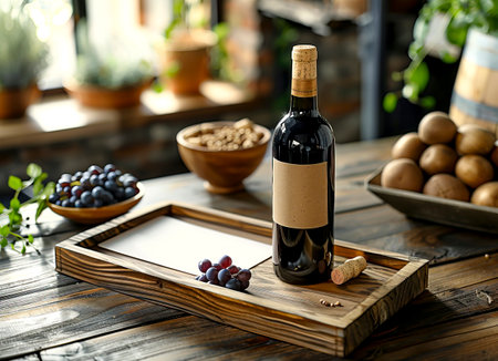 Exquisite Custom Wine Bottle Displays: Elevate Your Brand with Style and Sophistication created with Generative AI technologyの素材