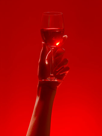 Sophisticated Woman Enjoying Exquisite Wine in Opulent Setting created with Generative AI technologyの素材