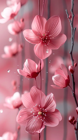 Eye-Catching Pink Floral Photo - Perfect for Compelling Marketing and Advertising created with Generative AI technologyの素材