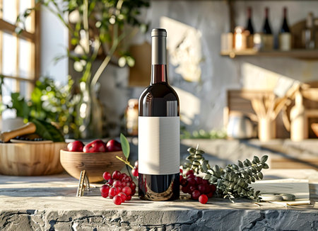 Custom Wine Bottle Display: The Ultimate Brand Elevator with Personalized Design and Eye-Catching Graphics! created with Generative AI technologyの素材