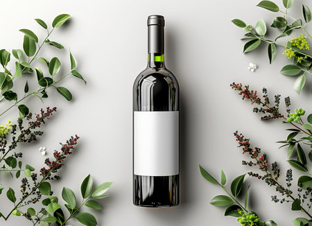 Captivating Custom Wine Bottle Display - Elevate Your Brand with Personalized Design and Eye-Catching Graphics! created with Generative AI technologyの素材