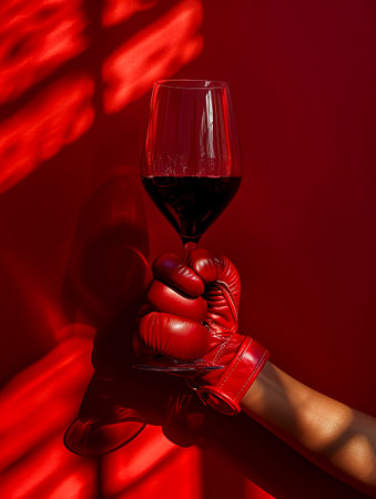 Empowered Elegance: Portraying the Perfect Blend of Strength and Grace, Inspired by Women in Boxing and the Art of Wine created with Generative AI technologyの素材