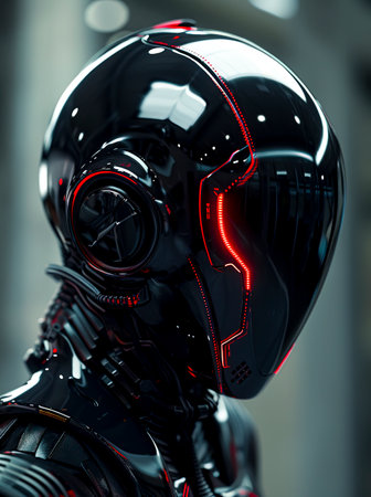 Embrace Your Boldness with the Crimson Fighter Pilot Helmet - An Eye-Catching Image for Maverick Spirits! created with Generative AI technologyの素材