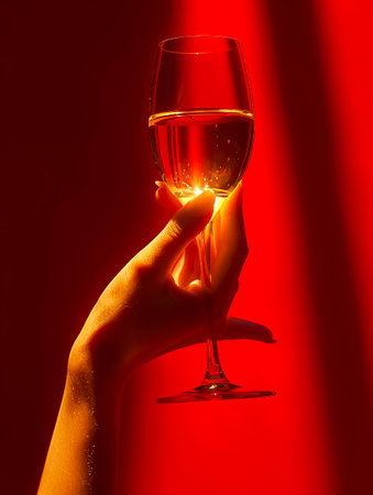 Exquisite Elegance: A Refined Lady Enjoying Fine Wine in Lavish Settings created with Generative AI technologyの素材