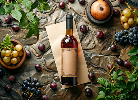 Showcase your Brand with Stunning Custom Wine Bottle Displays: Elevate your Visual Presence with our Exquisite Designs created with Generative AI technologyの素材