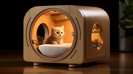 Whiskered Surprise: Playful Cat Box Design created with Generative AI technologyの素材