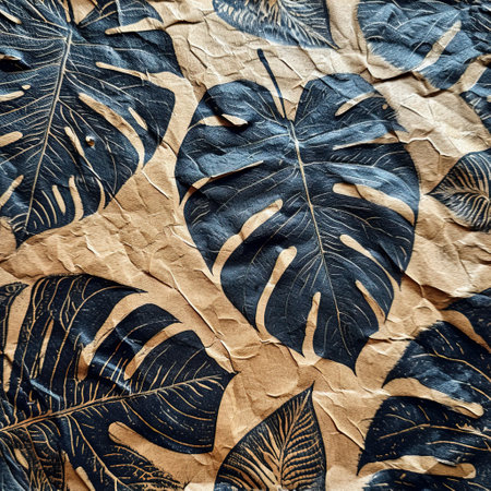 Tropical Impressions: Monstera Delight on Gold Leaf created with Generative AI technologyの素材