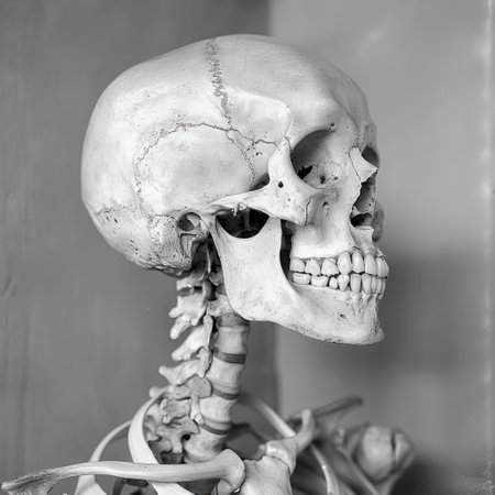 3/4 Angle Skeleton Slightly Facing Forward - Created With Generative AI Technologyの素材