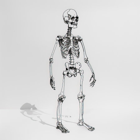 3/4 Angle Skeleton Slightly Facing Forward - Created With Generative AI Technologyの素材