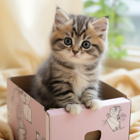 Whisker Wonders: Ginger Kitten's Mesmerizing Gaze created with Generative AI technologyの素材