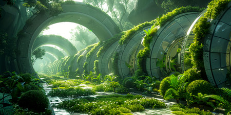 Plant the roots of a sustainable future for a greener tomorrow: Embrace sustainability, sow the seeds of a greener future. created with Generative AI technologyの素材