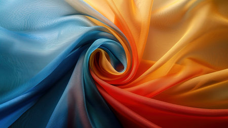 Vibrant Fabric Swirls: Created with Generative AI technologyの素材