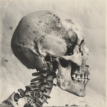 3/4 Angle Skeleton Slightly Facing Forward - Created With Generative AI Technologyの素材