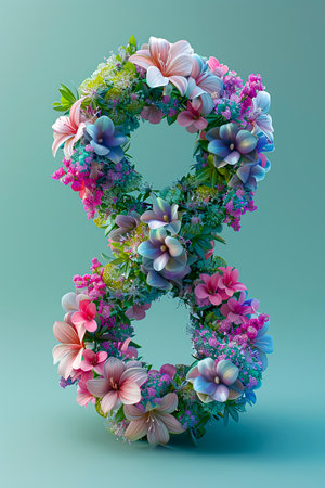 Cosmic Floral Symphony: A Futuristic Exploration of Minimalism and Photorealism in 3D Art, created with Generative AI technologyの素材